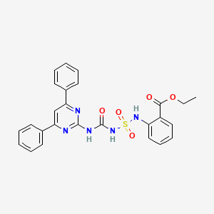 molecular formula C26H23N5O5S B3836147 Ethyl 2-[(4,6-diphenylpyrimidin-2-yl)carbamoylsulfamoylamino]benzoate 