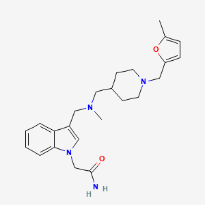 molecular formula C24H32N4O2 B3836167 2-[3-[[Methyl-[[1-[(5-methylfuran-2-yl)methyl]piperidin-4-yl]methyl]amino]methyl]indol-1-yl]acetamide 