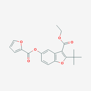 molecular formula C20H20O6 B383617 Ethyl 2-tert-butyl-5-(furan-2-carbonyloxy)-1-benzofuran-3-carboxylate CAS No. 610757-93-2