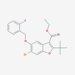 molecular formula C22H22BrFO4 B383623 Ethyl 6-bromo-2-tert-butyl-5-[(2-fluorobenzyl)oxy]-1-benzofuran-3-carboxylate CAS No. 384369-56-6