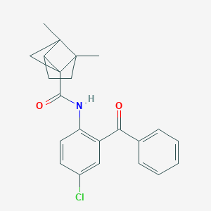 molecular formula C23H22ClNO2 B383632 N-(2-benzoyl-4-chlorophenyl)-2,6-dimethyltricyclo[3.2.0.0(2,6)]heptane-1-carboxamide CAS No. 473705-18-9