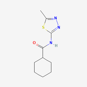 molecular formula C10H15N3OS B3836504 N-(5-methyl-1,3,4-thiadiazol-2-yl)cyclohexanecarboxamide 