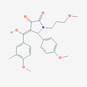 molecular formula C24H27NO6 B383655 3-hydroxy-4-[(4-methoxy-3-methylphenyl)carbonyl]-5-(4-methoxyphenyl)-1-(3-methoxypropyl)-1,5-dihydro-2H-pyrrol-2-one 