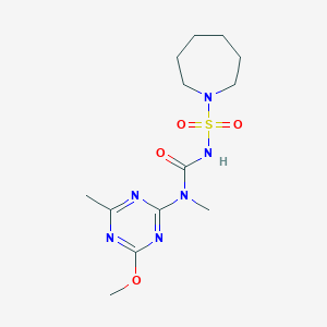 molecular formula C13H22N6O4S B3836729 3-(Azepan-1-ylsulfonyl)-1-(4-methoxy-6-methyl-1,3,5-triazin-2-yl)-1-methylurea 