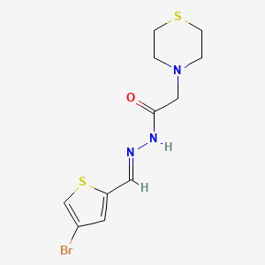 molecular formula C11H14BrN3OS2 B3836746 N-[(E)-(4-bromothiophen-2-yl)methylideneamino]-2-thiomorpholin-4-ylacetamide 