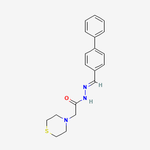 molecular formula C19H21N3OS B3836774 N-[(E)-(4-phenylphenyl)methylideneamino]-2-thiomorpholin-4-ylacetamide 