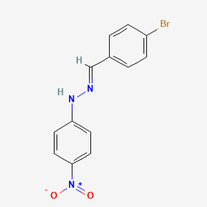 molecular formula C13H10BrN3O2 B3836782 N-[(E)-(4-bromophenyl)methylideneamino]-4-nitroaniline 