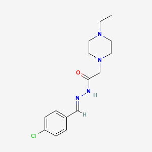 molecular formula C15H21ClN4O B3836803 N-[(E)-(4-chlorophenyl)methylideneamino]-2-(4-ethylpiperazin-1-yl)acetamide 