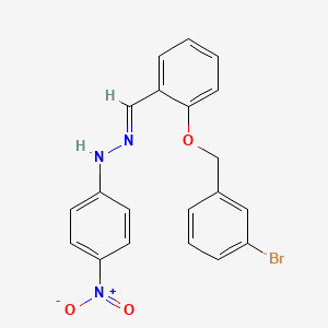 molecular formula C20H16BrN3O3 B3836839 N-[(E)-[2-[(3-bromophenyl)methoxy]phenyl]methylideneamino]-4-nitroaniline 