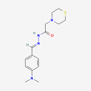 molecular formula C15H22N4OS B3836859 N-[(E)-[4-(dimethylamino)phenyl]methylideneamino]-2-thiomorpholin-4-ylacetamide 