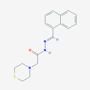 molecular formula C17H19N3OS B3836875 N-[(E)-naphthalen-1-ylmethylideneamino]-2-thiomorpholin-4-ylacetamide 