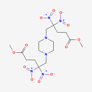 molecular formula C16H26N6O12 B3836940 methyl 5-[4-(5-methoxy-2,2-dinitro-5-oxopentyl)piperazin-1-yl]-4,4-dinitropentanoate 