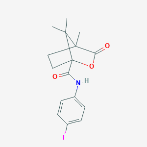 molecular formula C16H18INO3 B383703 N-(4-iodophenyl)-4,7,7-trimethyl-3-oxo-2-oxabicyclo[2.2.1]heptane-1-carboxamide CAS No. 573709-22-5