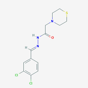 molecular formula C13H15Cl2N3OS B3837053 N-[(E)-(3,4-dichlorophenyl)methylideneamino]-2-thiomorpholin-4-ylacetamide 