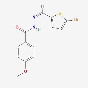 molecular formula C13H11BrN2O2S B3837124 N-[(Z)-(5-bromothiophen-2-yl)methylideneamino]-4-methoxybenzamide 