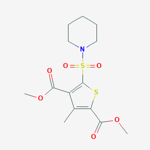 molecular formula C14H19NO6S2 B383718 Dimethyl 3-methyl-5-(piperidin-1-ylsulfonyl)thiophene-2,4-dicarboxylate 