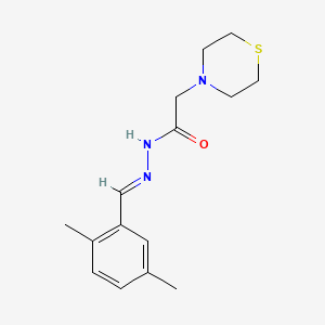 molecular formula C15H21N3OS B3837209 N-[(E)-(2,5-dimethylphenyl)methylideneamino]-2-thiomorpholin-4-ylacetamide 