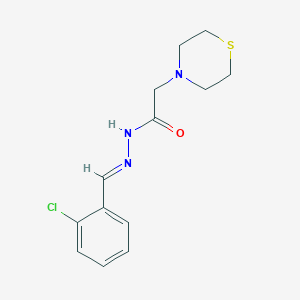 molecular formula C13H16ClN3OS B3837333 N-[(E)-(2-chlorophenyl)methylideneamino]-2-thiomorpholin-4-ylacetamide 