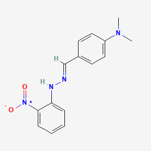 molecular formula C15H16N4O2 B3837336 N,N-dimethyl-4-[2-(2-nitrophenyl)carbonohydrazonoyl]aniline 