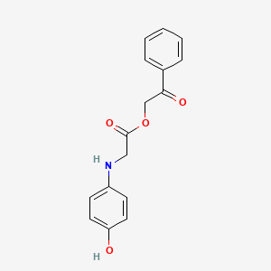 molecular formula C16H15NO4 B3837351 Phenacyl 2-(4-hydroxyanilino)acetate 