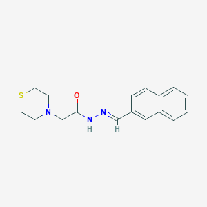molecular formula C17H19N3OS B3837434 N-[(E)-naphthalen-2-ylmethylideneamino]-2-thiomorpholin-4-ylacetamide 
