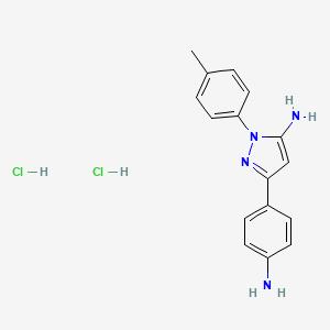 molecular formula C16H18Cl2N4 B3837448 5-(4-Aminophenyl)-2-(4-methylphenyl)pyrazol-3-amine;dihydrochloride 
