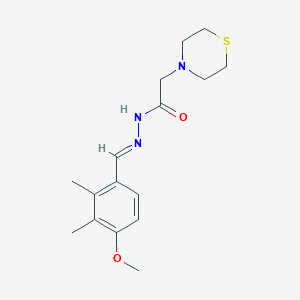 molecular formula C16H23N3O2S B3837591 N-[(E)-(4-methoxy-2,3-dimethylphenyl)methylideneamino]-2-thiomorpholin-4-ylacetamide 