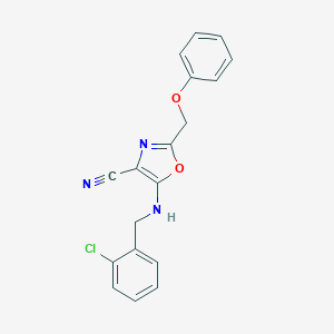 5-[(2-Chlorobenzyl)amino]-2-(phenoxymethyl)-1,3-oxazole-4-carbonitrile
