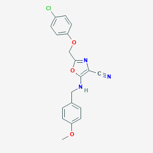 2-[(4-Chlorophenoxy)methyl]-5-[(4-methoxybenzyl)amino]-1,3-oxazole-4-carbonitrile