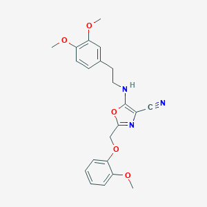 5-{[2-(3,4-Dimethoxyphenyl)ethyl]amino}-2-[(2-methoxyphenoxy)methyl]-1,3-oxazole-4-carbonitrile
