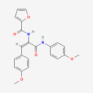 molecular formula C22H20N2O5 B3837822 N-{(1E)-1-(4-methoxyphenyl)-3-[(4-methoxyphenyl)amino]-3-oxoprop-1-en-2-yl}furan-2-carboxamide 