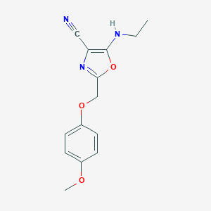 5-(Ethylamino)-2-[(4-methoxyphenoxy)methyl]-1,3-oxazole-4-carbonitrile
