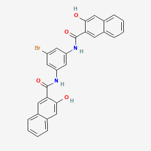 molecular formula C28H19BrN2O4 B3837909 N-[3-bromo-5-[(3-hydroxynaphthalene-2-carbonyl)amino]phenyl]-3-hydroxynaphthalene-2-carboxamide 