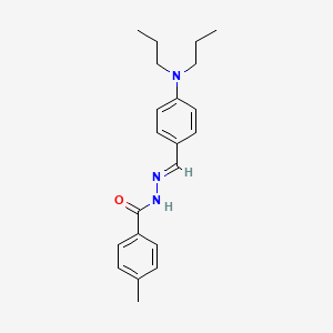 molecular formula C21H27N3O B3838097 N-[(E)-[4-(dipropylamino)phenyl]methylideneamino]-4-methylbenzamide 