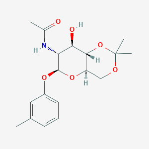 molecular formula C18H25NO6 B383830 N-[8-hydroxy-2,2-dimethyl-6-(3-methylphenoxy)hexahydropyrano[3,2-d][1,3]dioxin-7-yl]acetamide 