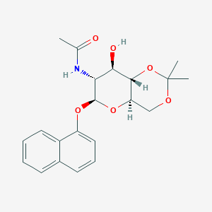 molecular formula C21H25NO6 B383833 N-[8-hydroxy-2,2-dimethyl-6-(1-naphthyloxy)hexahydropyrano[3,2-d][1,3]dioxin-7-yl]acetamide CAS No. 956567-73-0