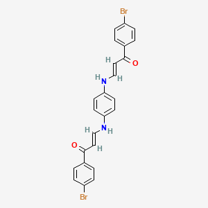 molecular formula C24H18Br2N2O2 B3838403 (E)-1-(4-bromophenyl)-3-[4-[[(E)-3-(4-bromophenyl)-3-oxoprop-1-enyl]amino]anilino]prop-2-en-1-one 