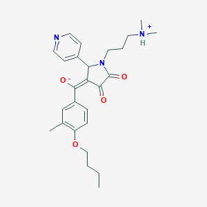 B383851 (E)-(4-butoxy-3-methylphenyl)-[1-[3-(dimethylazaniumyl)propyl]-4,5-dioxo-2-pyridin-4-ylpyrrolidin-3-ylidene]methanolate CAS No. 500277-48-5