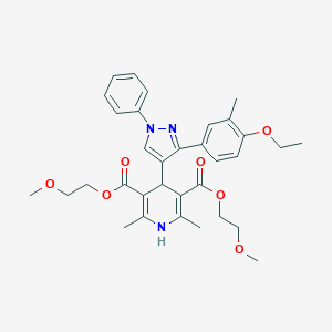 bis(2-methoxyethyl) 4-[3-(4-ethoxy-3-methylphenyl)-1-phenyl-1H-pyrazol-4-yl]-2,6-dimethyl-1,4-dihydropyridine-3,5-dicarboxylate