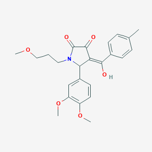 (4E)-5-(3,4-dimethoxyphenyl)-4-[hydroxy-(4-methylphenyl)methylidene]-1-(3-methoxypropyl)pyrrolidine-2,3-dione