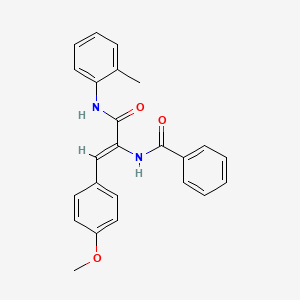 molecular formula C24H22N2O3 B3838782 N-[(Z)-1-(4-methoxyphenyl)-3-(2-methylanilino)-3-oxoprop-1-en-2-yl]benzamide 