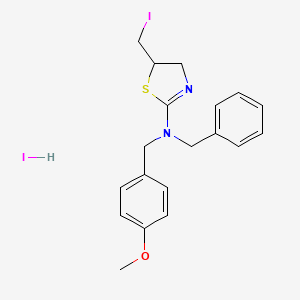 molecular formula C19H22I2N2OS B3838798 N-benzyl-5-(iodomethyl)-N-[(4-methoxyphenyl)methyl]-4,5-dihydro-1,3-thiazol-2-amine;hydroiodide 