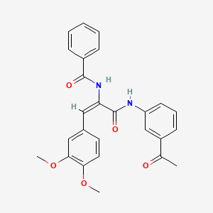 molecular formula C26H24N2O5 B3838823 N-[(E)-3-(3-acetylanilino)-1-(3,4-dimethoxyphenyl)-3-oxoprop-1-en-2-yl]benzamide 