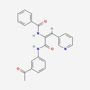 molecular formula C23H19N3O3 B3838849 N-[1-(3-Acetyl-phenylcarbamoyl)-2-pyridin-3-yl-vinyl]-benzamide CAS No. 5307-04-0