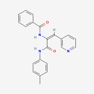 molecular formula C22H19N3O2 B3838876 N-[(E)-3-(4-methylanilino)-3-oxo-1-pyridin-3-ylprop-1-en-2-yl]benzamide 