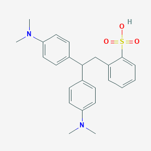 molecular formula C24H28N2O3S B038389 2-(2,2-Bis(4-(dimethylamino)phenyl)ethyl)benzenesulfonic acid CAS No. 124262-82-4