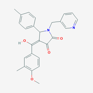(4E)-4-[hydroxy-(4-methoxy-3-methylphenyl)methylidene]-5-(4-methylphenyl)-1-(pyridin-3-ylmethyl)pyrrolidine-2,3-dione