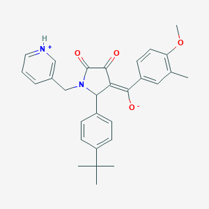 (E)-[2-(4-tert-butylphenyl)-4,5-dioxo-1-(pyridin-1-ium-3-ylmethyl)pyrrolidin-3-ylidene]-(4-methoxy-3-methylphenyl)methanolate
