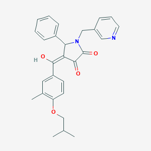 (4E)-4-[hydroxy-[3-methyl-4-(2-methylpropoxy)phenyl]methylidene]-5-phenyl-1-(pyridin-3-ylmethyl)pyrrolidine-2,3-dione
