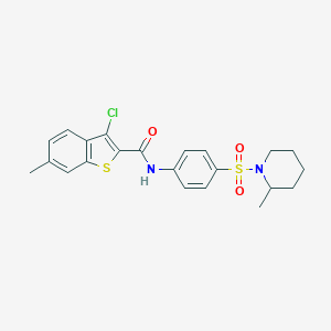 3-chloro-6-methyl-N-{4-[(2-methylpiperidin-1-yl)sulfonyl]phenyl}-1-benzothiophene-2-carboxamide